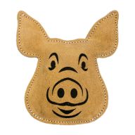 Natural Leather Pig Dog Toy