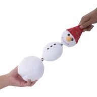 Snowman Plush Squeaker Rope Tug Dog Toy